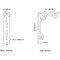 Ekena Millwork Fleur De Lis Wrought Iron Bracket, (Single center brace), Antiqued Warm Silv 1 1/2"W x 5 1/2"D x 8"H BKTM01X05X08SFLAWS - alternate 5